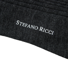NWT Stefano Ricci Anchor Grey 70% Cashmere Hand Linked Ribbed Socks 11US