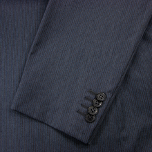 Z Zegna Grey Blue Wool Micro-Striped Lined Dual Vents Flat Front 3Btn Suit 40R