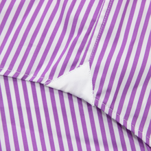 NWT $350 Etro Purple White Cotton Striped Semi-Spread Dress Shirt 46EU/18.5US