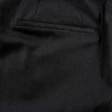 Ascot Chang Bespoke Charcoal Wool Glossy Side Tabs Flat Front Dress Pants 30W