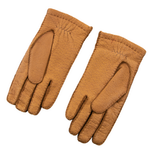 NIB Hestra Caramel Brown Peccary Leather Cashmere Lined Hand Sewn Gloves Size 8