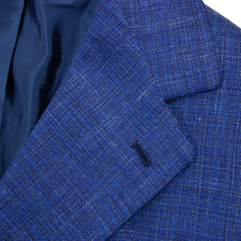 NWOT Sartoria Solito Blue Melange Wool Silk Linen Slubby Hopsack 3/2 Jacket 40R