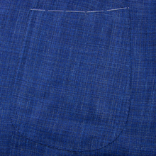NWOT Sartoria Solito Blue Melange Wool Silk Linen Slubby Hopsack 3/2 Jacket 40R