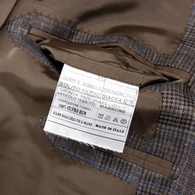 NWOT Sartoria Solito Brown Wool Silk Linen Glen Plaid Vented 3/2 Roll Jacket 40R