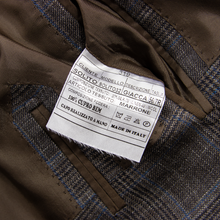 NWOT Sartoria Solito Brown Wool Silk Linen Glen Plaid Vented 3/2 Roll Jacket 42R