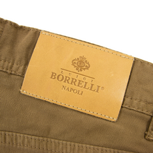 NWT Luigi Borrelli Napoli Brown Leather Jacron 5-Pocket Button Jeans 33W