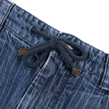 Brunello Cucinelli Blue Denim Striped Pleated Drawstring Leisure Jeans 34W/48EU
